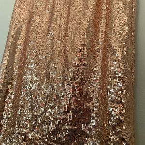Rose gold knee length sequin skirt